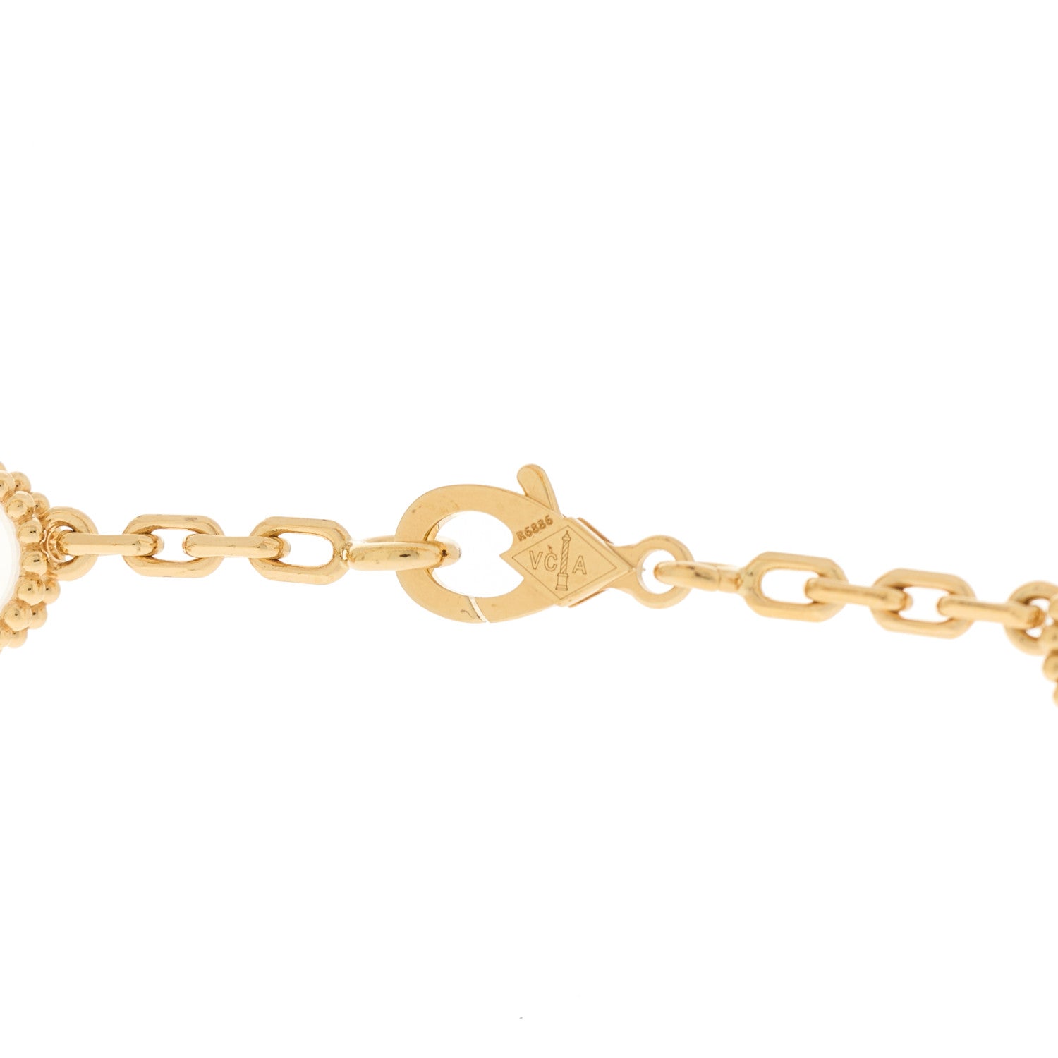 Van Cleef & Arpels 18K Yellow Gold Rock Crystal 20 Motifs Vintage Alhambra Necklace 3 of 4