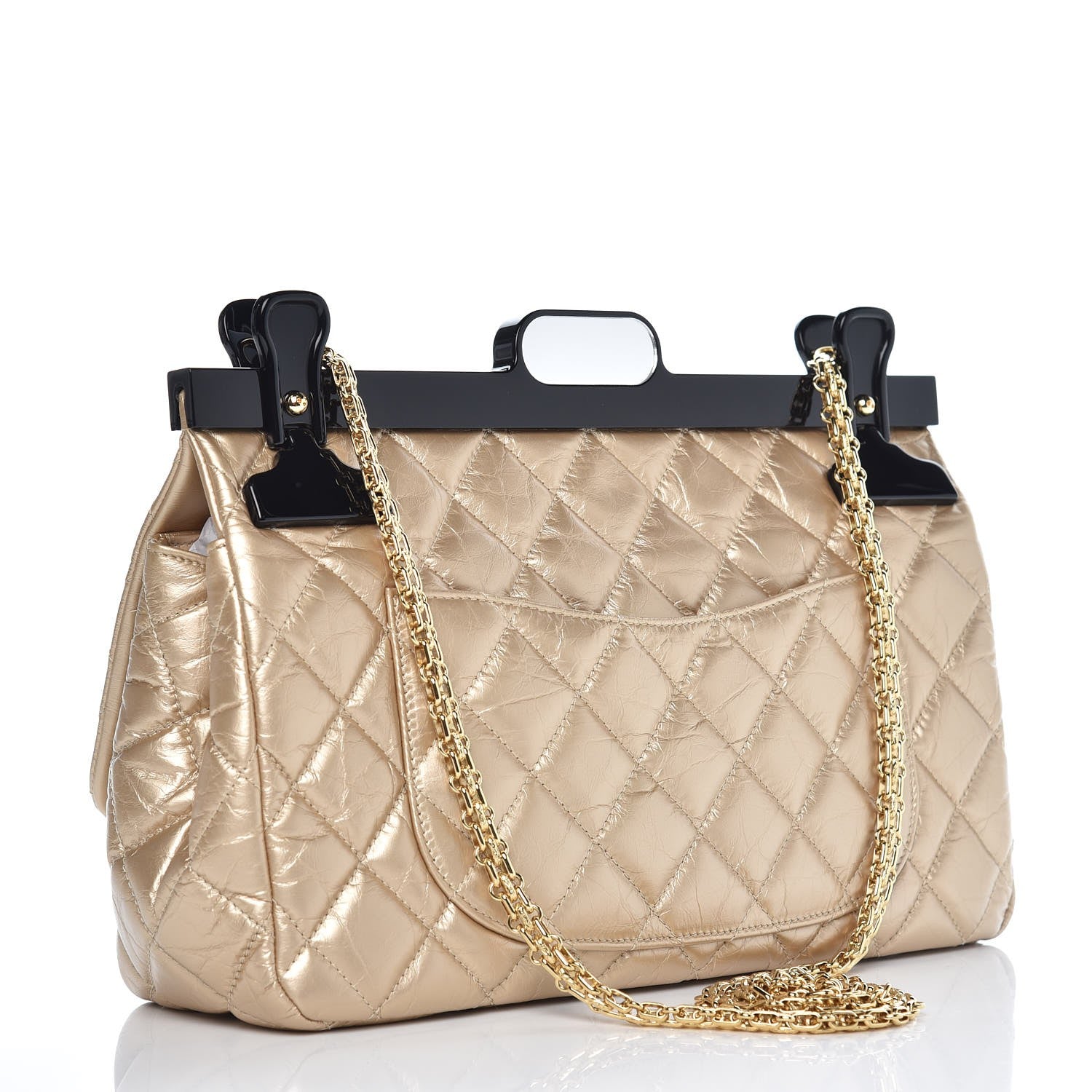 Chanel Metallized Aged Calfskin Quilted 2.55 Reissue 226 Hanger Flap Gold 3 of 7