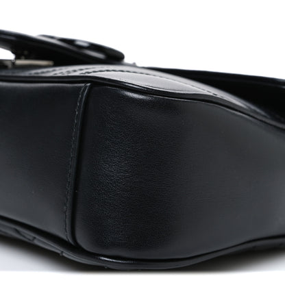 Gucci Calfskin Matelasse Monochrome Small GG Marmont Shoulder Bag Black 10 of 13