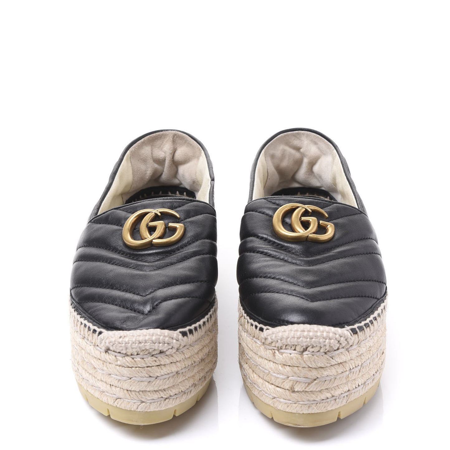 Nappa Matelasse GG Marmont Platform Espadrilles 39 Black