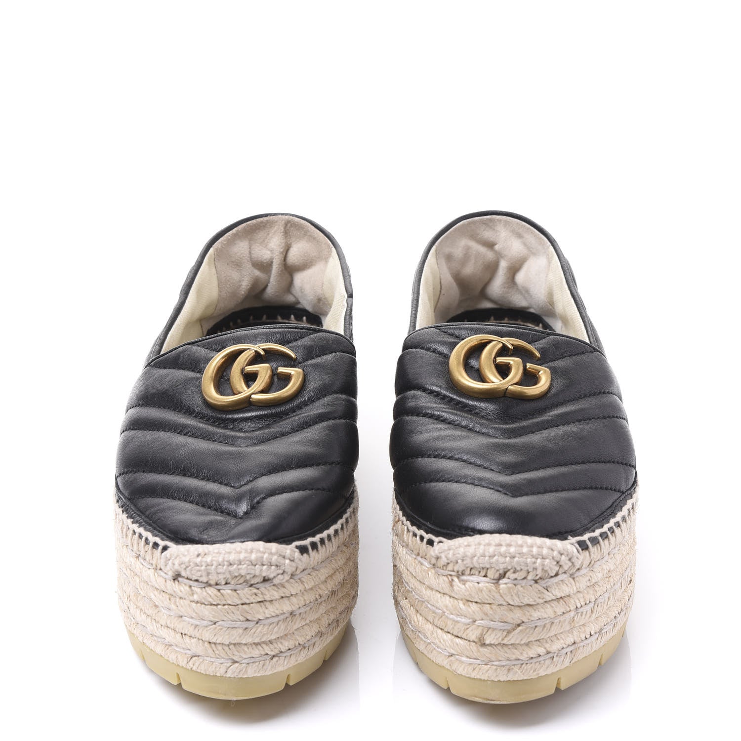 Gucci Nappa Matelasse GG Marmont Platform Espadrilles 39 Black 3 of 9