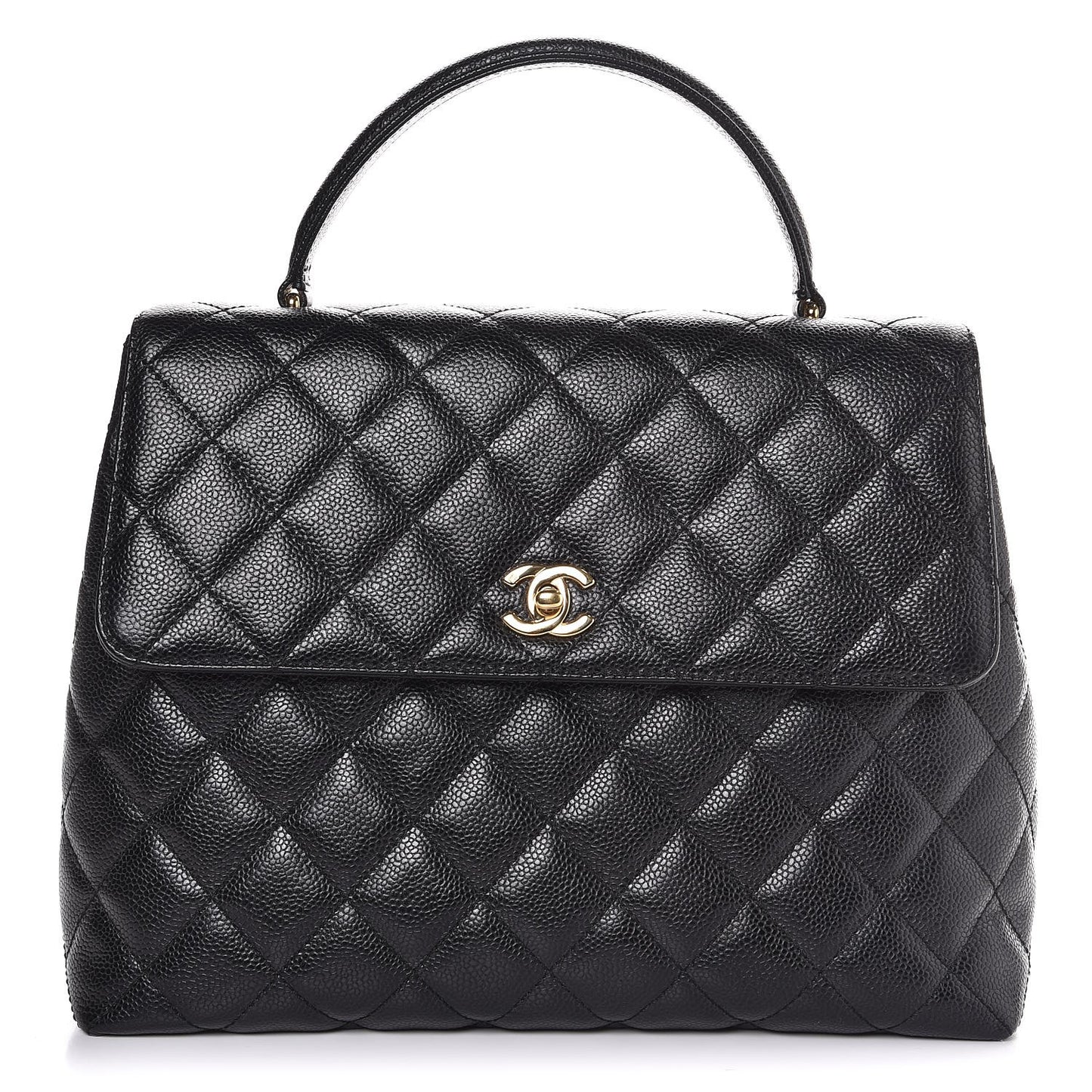 Caviar Quilted Jumbo Kelly Flap Black