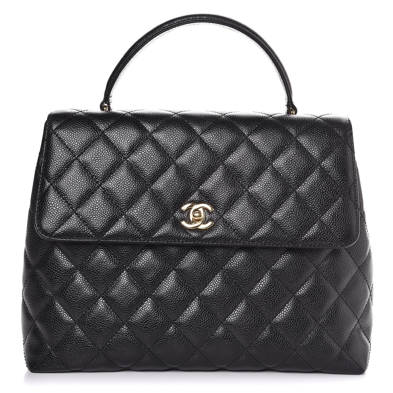 Chanel Caviar Quilted Jumbo Kelly Flap Black 1 of 7