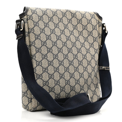 Gucci GG Plus Monogram Sellieria Calfskin Small Flap Messenger Bag Beige Blue 3 of 11