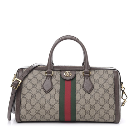Gucci GG Supreme Monogram Web Medium Ophidia Boston Brown 1 of 10