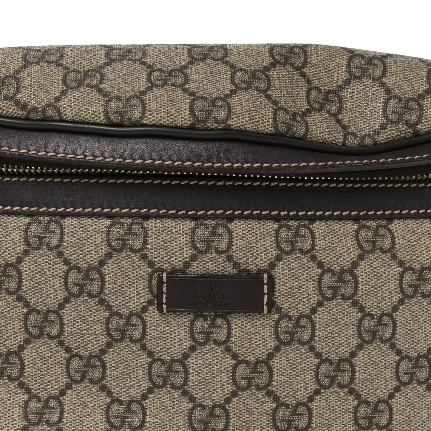 GG Supreme Monogram Belt Bag Dark Brown