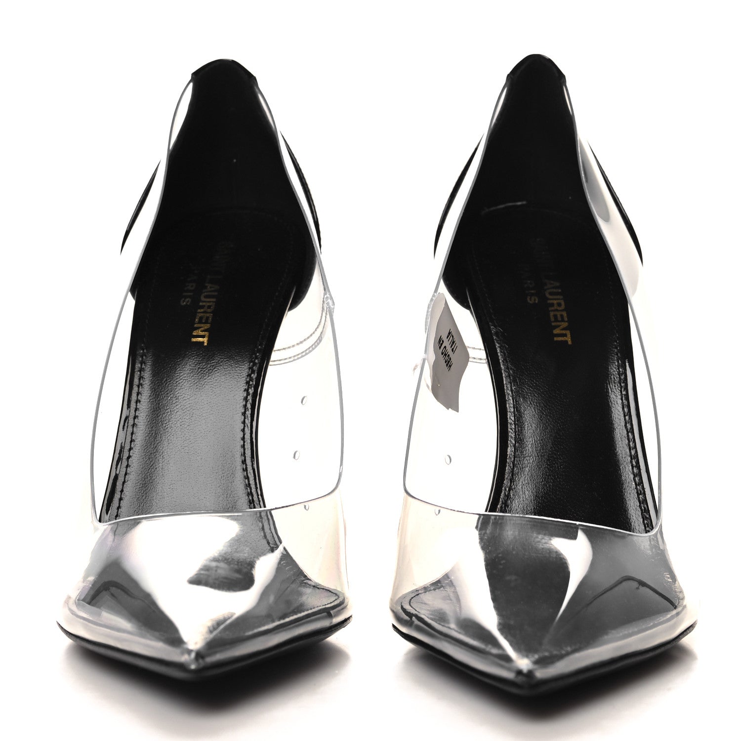 Saint Laurent Patent Calfskin PVC Opyum 110 Pump 40 Black Transparent 3 of 9