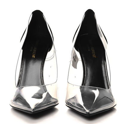 Saint Laurent Patent Calfskin PVC Opyum 110 Pump 40 Black Transparent 3 of 9