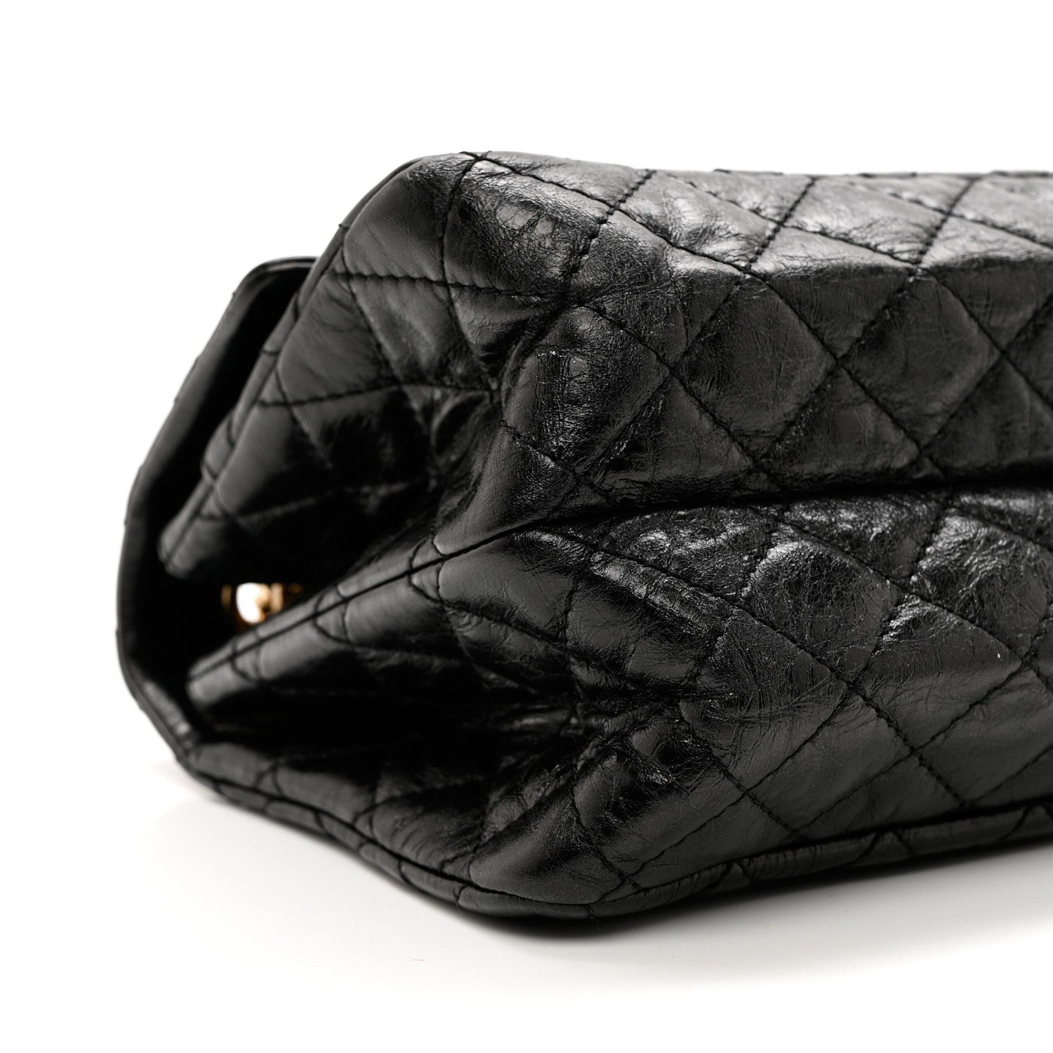Chanel Glazed Aged Calfskin Quilted Accordion Reissue 2.55 Flap Black 7 of 8