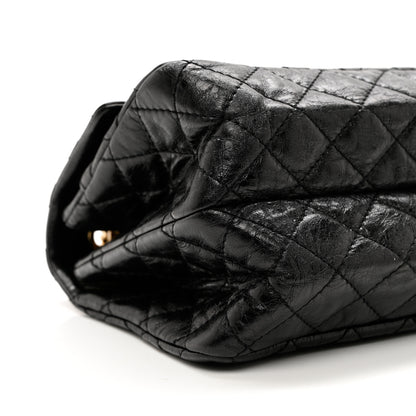 Chanel Glazed Aged Calfskin Quilted Accordion Reissue 2.55 Flap Black 7 of 8