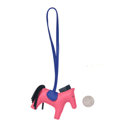 Hermes Milo Lambskin Grigri Rodeo Horse Bag Charm PM Rose Azalee Vert Cypress Bleu Electrique 2 of 2