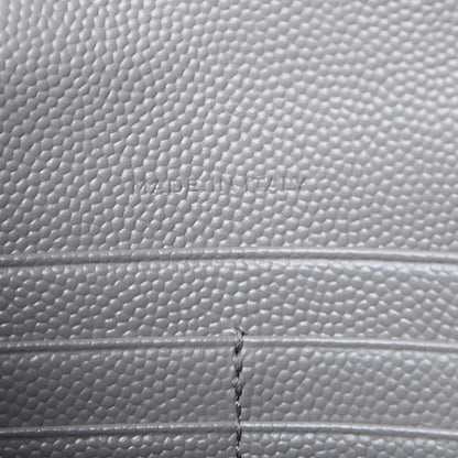 Saint Laurent Grain De Poudre Matelasse Chevron Monogram Envelope Chain Wallet Fog 7 of 9
