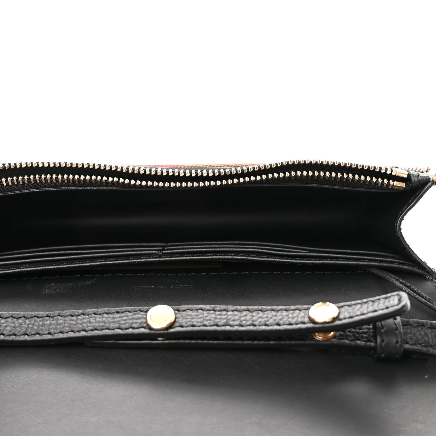 Grained Calfskin House Check Tartan Mix Hampshire Wallet On Chain Black