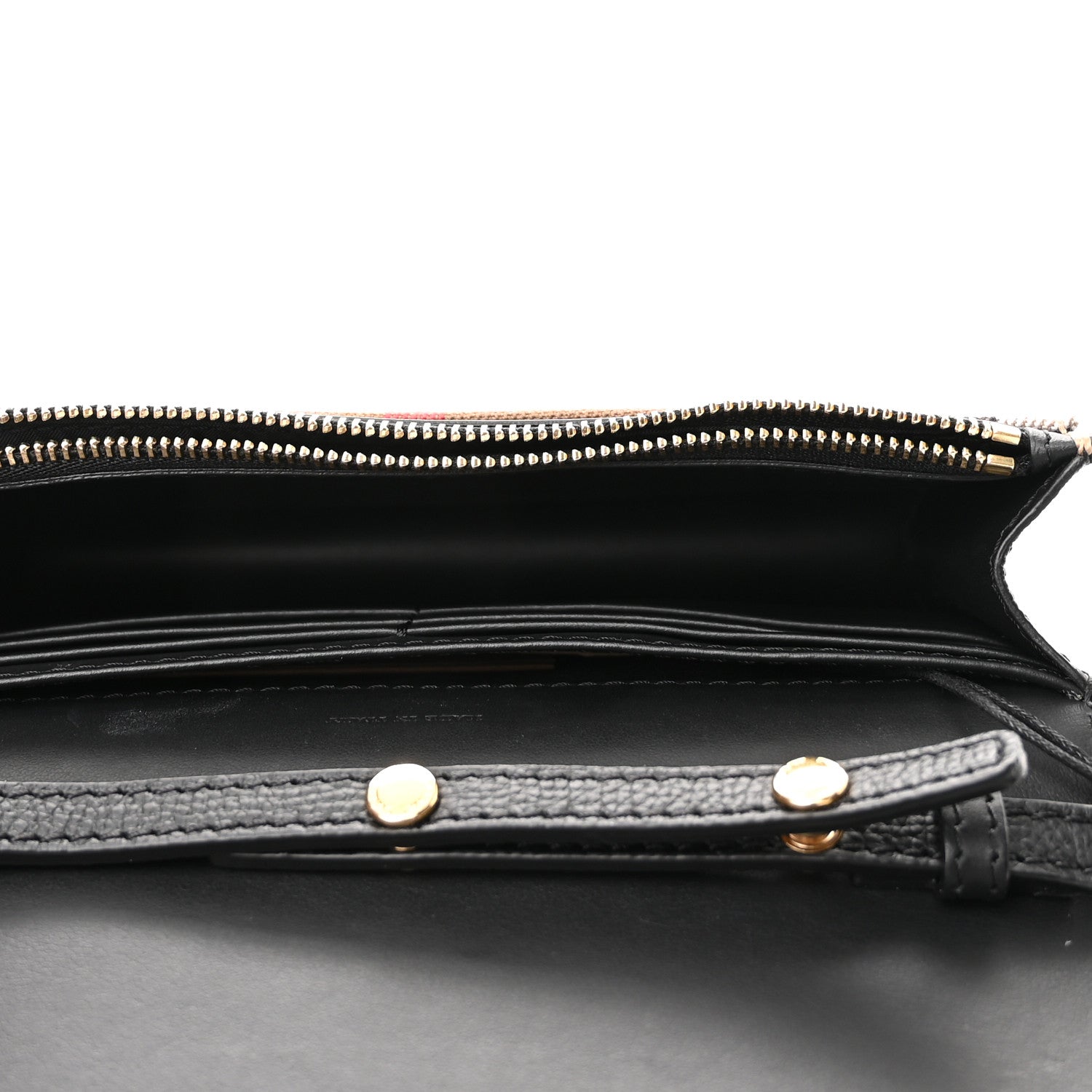 Burberry Grained Calfskin House Check Tartan Mix Hampshire Wallet On Chain Black 5 of 11