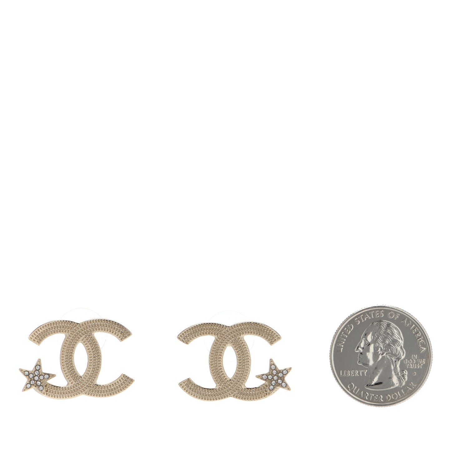Crystal CC Star Earrings Gold