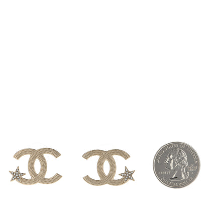 Chanel Crystal CC Star Earrings Gold 2 of 4