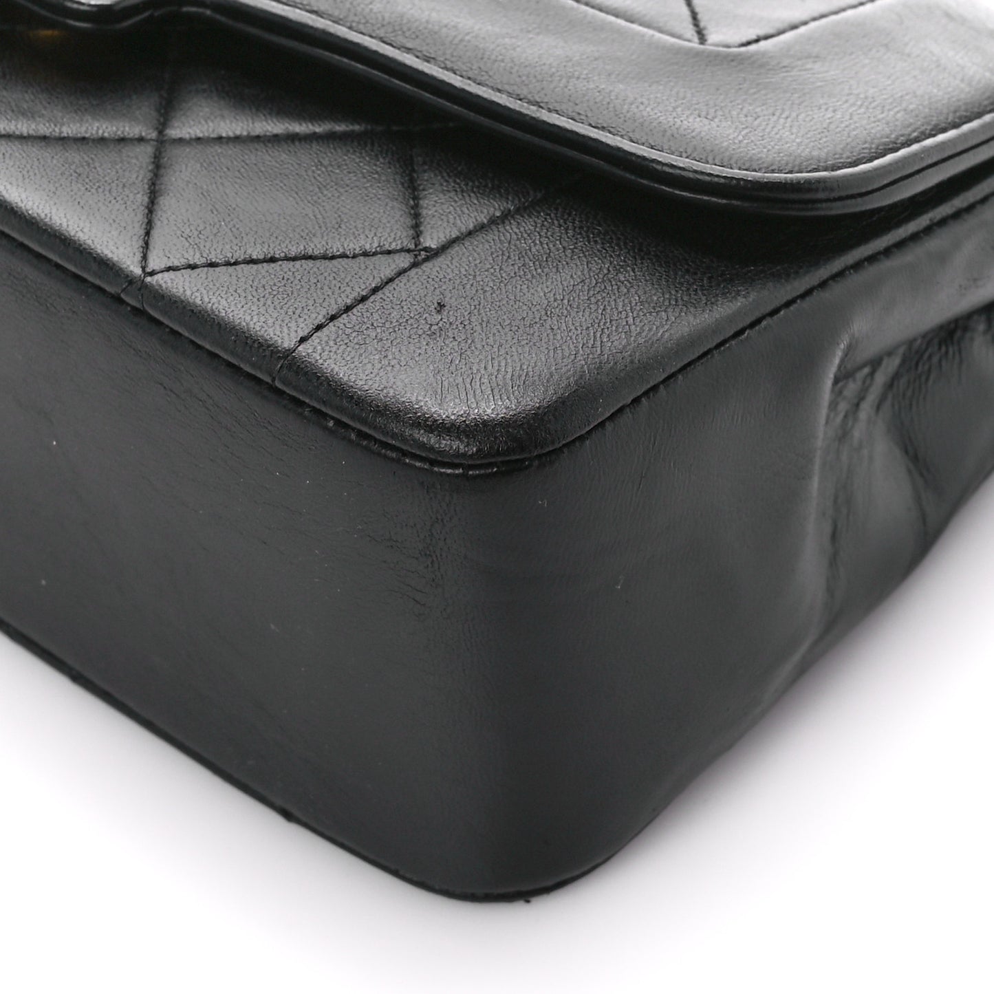 Lambskin Quilted Small Single Flap Black