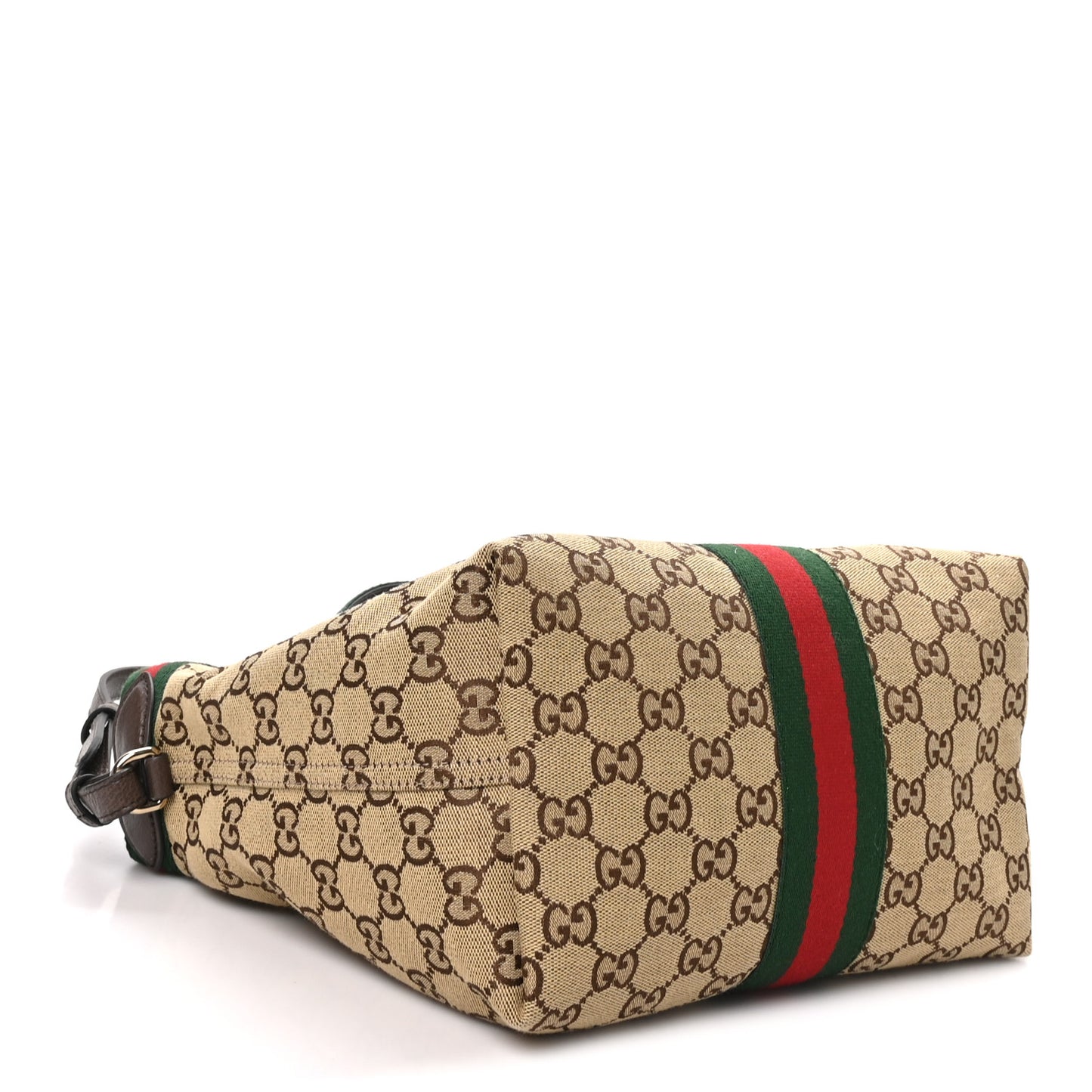 Monogram Web Small Giglio Tote Beige Dark Brown