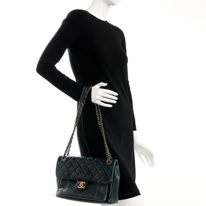 Chanel Calfskin Python Large Urban Mix Flap Dark Green 3 of 12