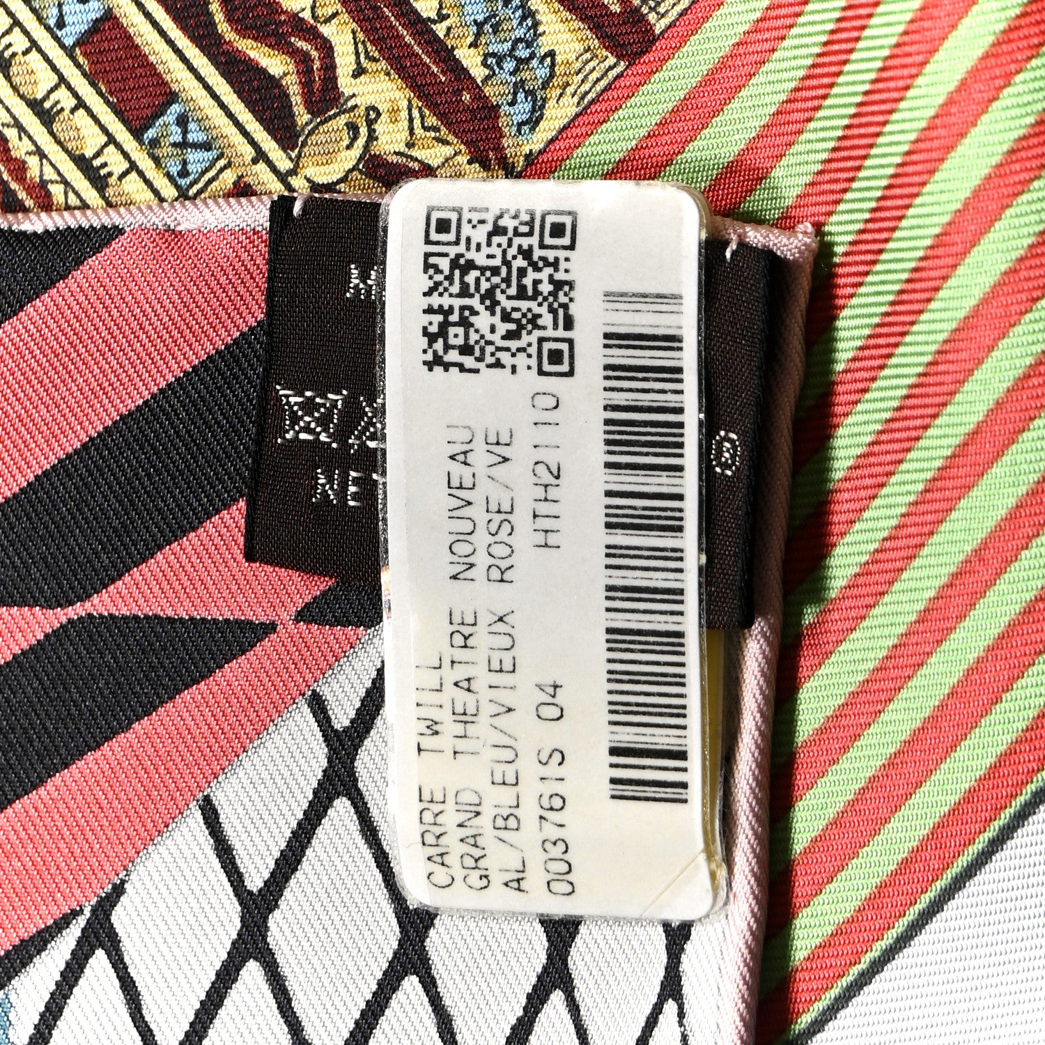 Hermes Silk Grand Theatre Nouveau Scarf 90 Bleu Vieux Rose Vert 3 of 6