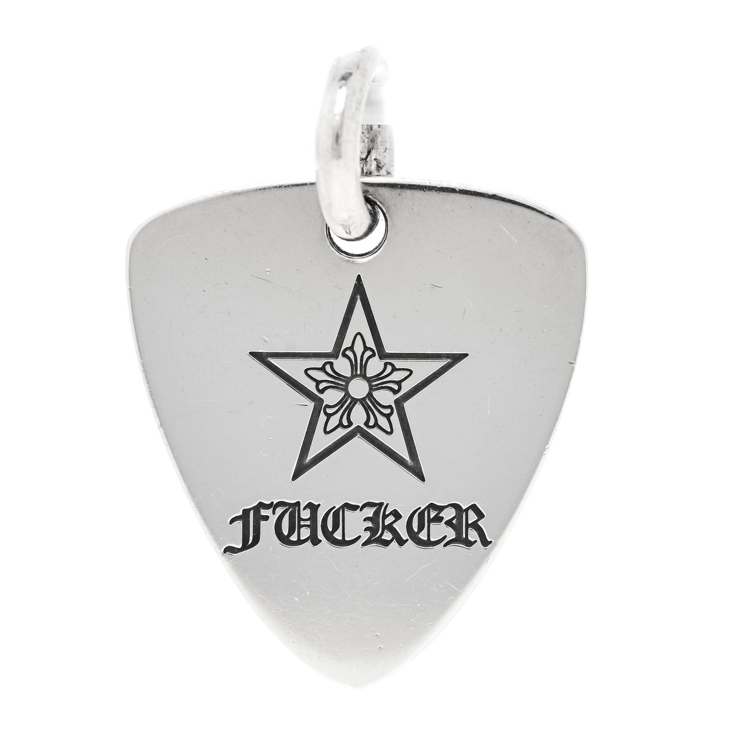 Sterling Silver Guitar Pick Fcker Pendant