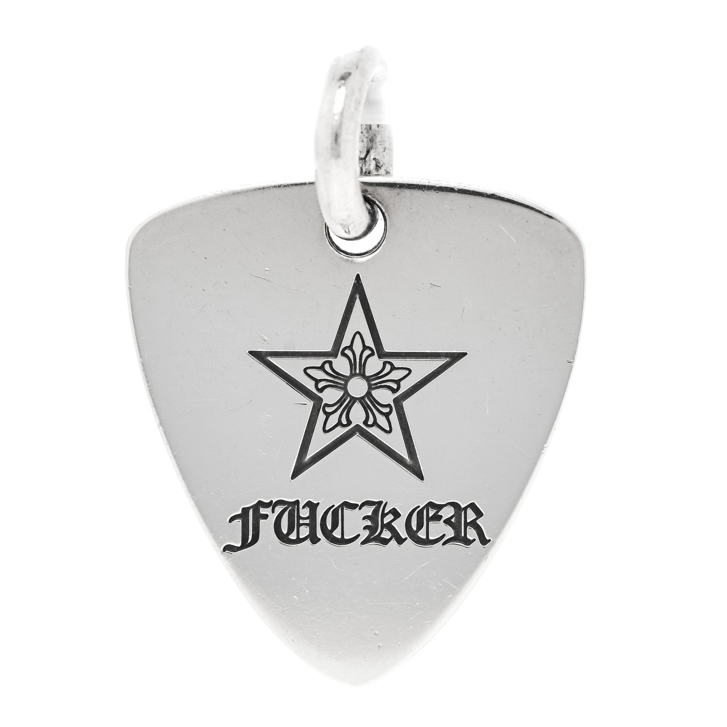 Chrome Hearts Sterling Silver Guitar Pick Fcker Pendant 3 of 3