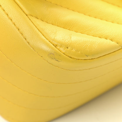 Chanel Lambskin Chevron Quilted Mini Square Flap Yellow 10 of 11