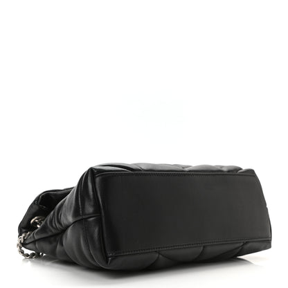 Saint Laurent Lambskin Quilted Small Loulou Puffer Monogram Chain Satchel Black 4 of 10