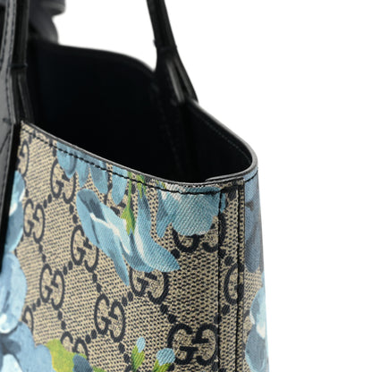 Gucci GG Supreme Monogram Blooms Small Reversible Tote Beige Blue Navy 17 of 23