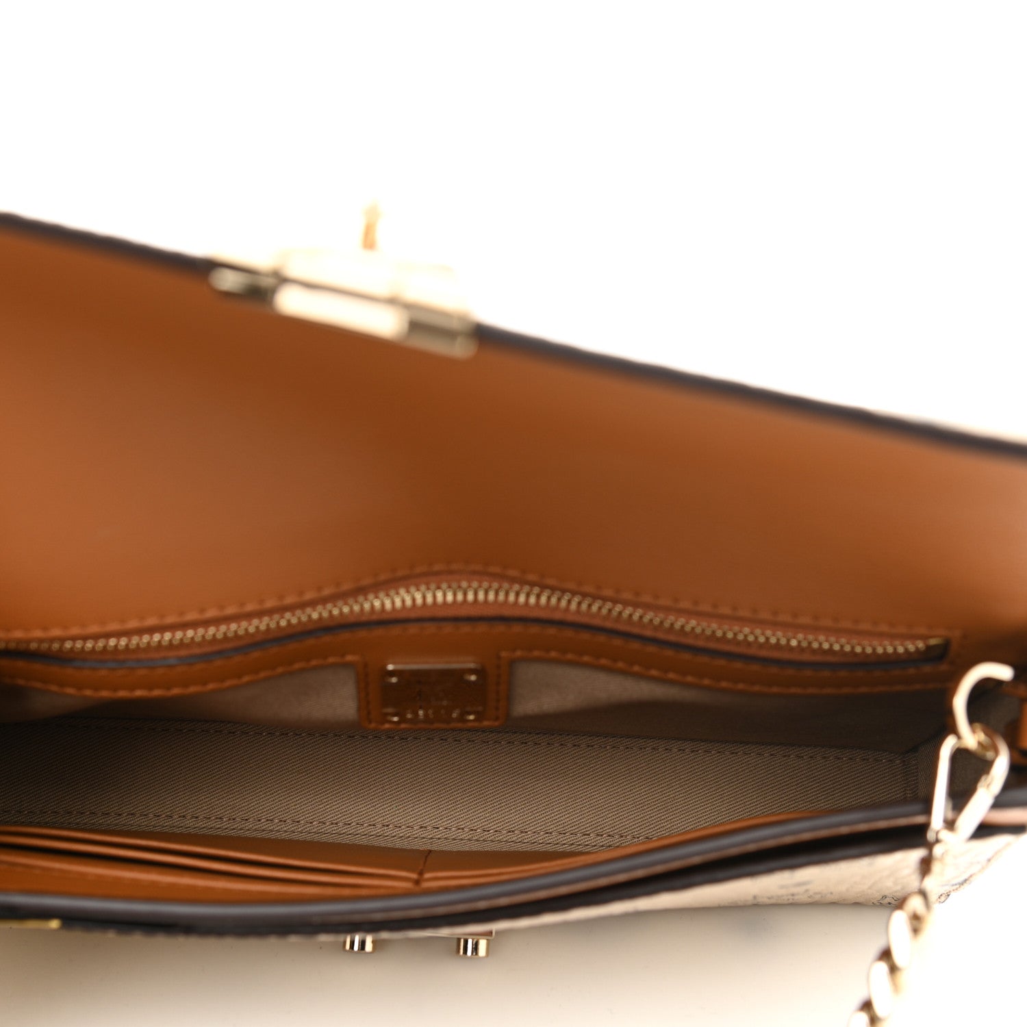 MCM Metallic Visetos Medium Millie Crossbody Bag Berlin Gold 5 of 9