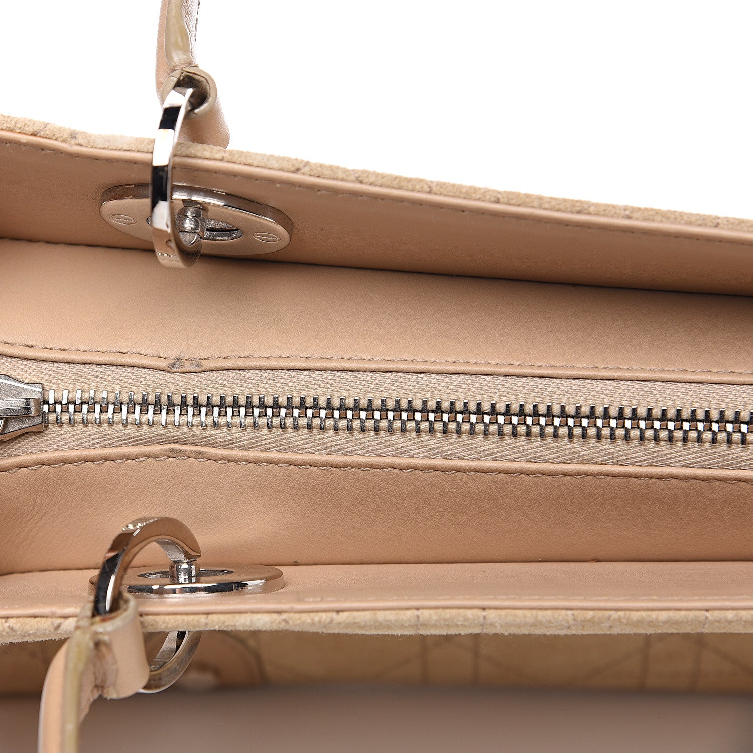 Christian Dior Suede Cannage Stitched East West Lady Dior Beige 10 of 15