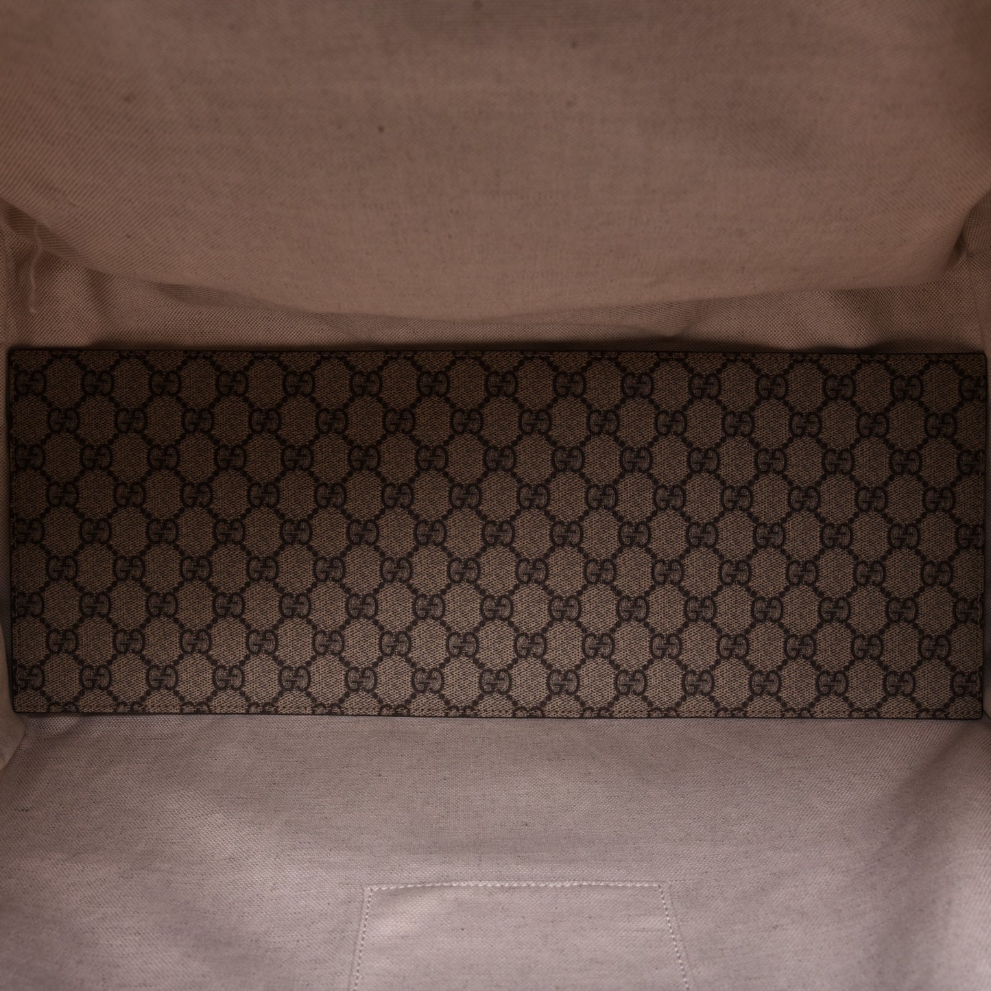 GG Supreme Monogram Textured Dollar Calfskin Web Medium Ophidia Carry-On Duffle Bag Beige Ebony New Acero