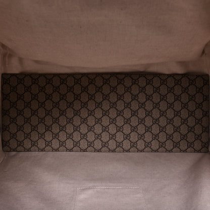 Gucci GG Supreme Monogram Textured Dollar Calfskin Web Medium Ophidia Carry-On Duffle Bag Beige Ebony New Acero 5 of 16