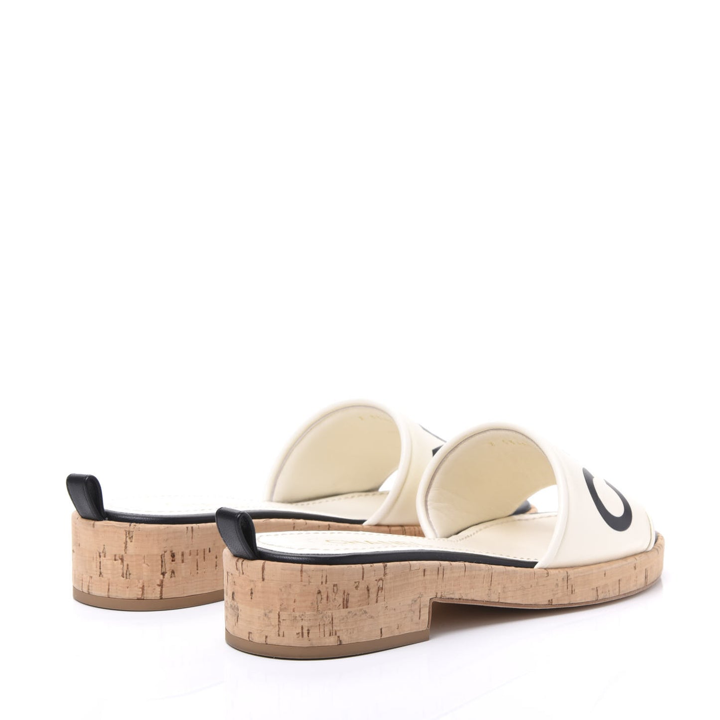 Lambskin CC Mules 38 Ivory Black