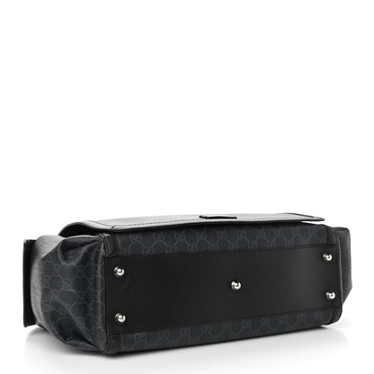Gucci GG Supreme Monogram Web Messenger Diaper Bag Black Grey 4 of 16