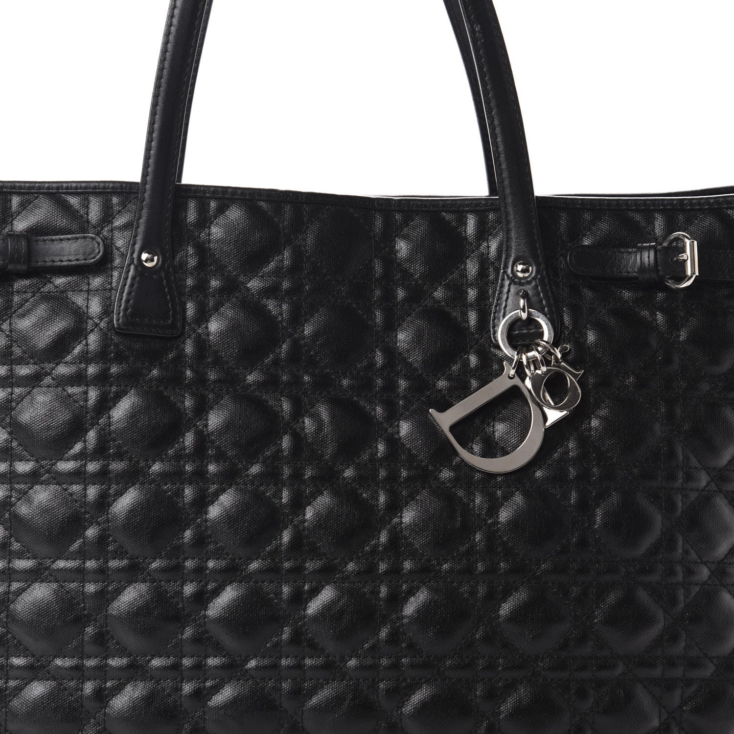 Christian Dior Coated Canvas Cannage Large Panarea Tote Black 11 of 11