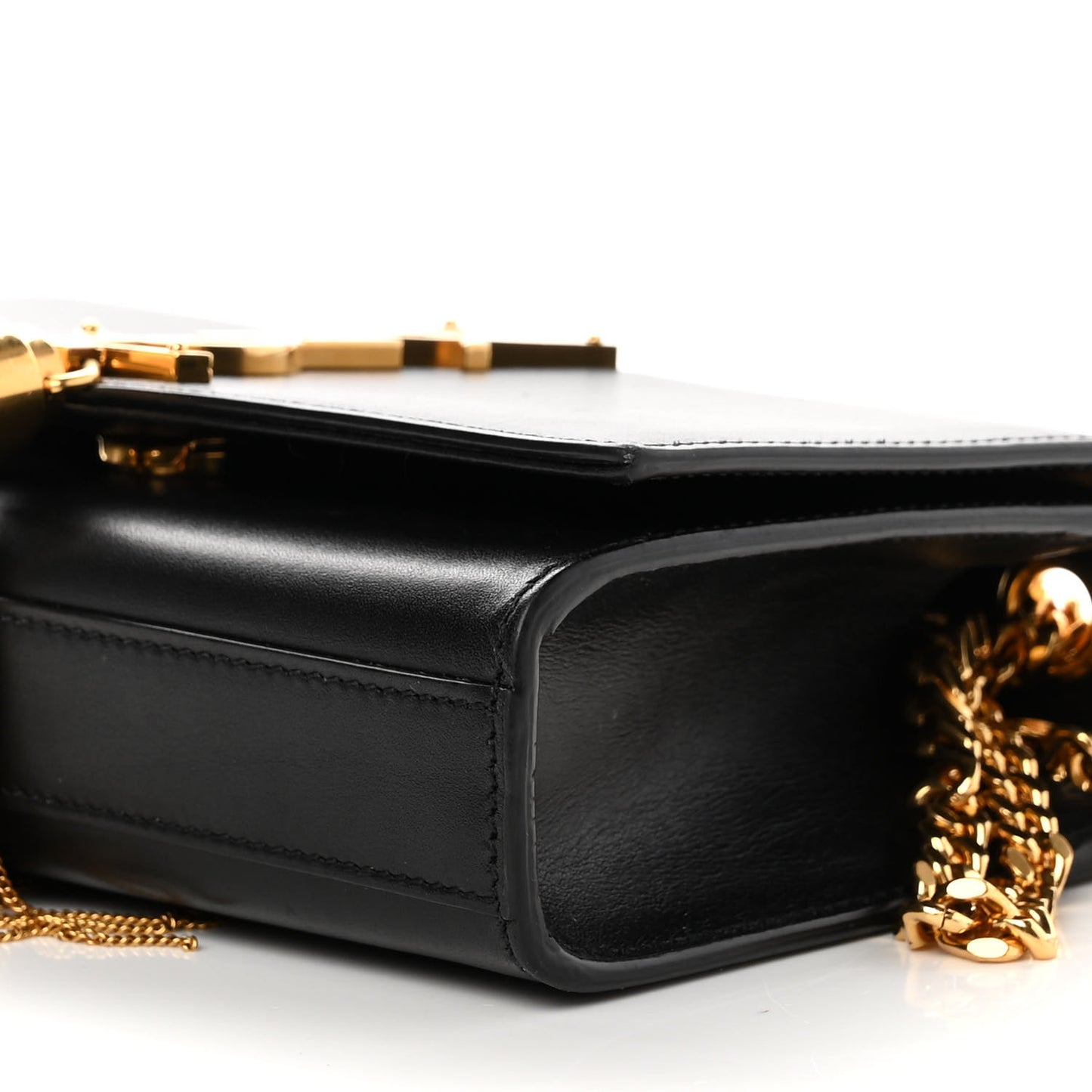 Calfskin Small Classic Monogram Kate Tassel Satchel Black