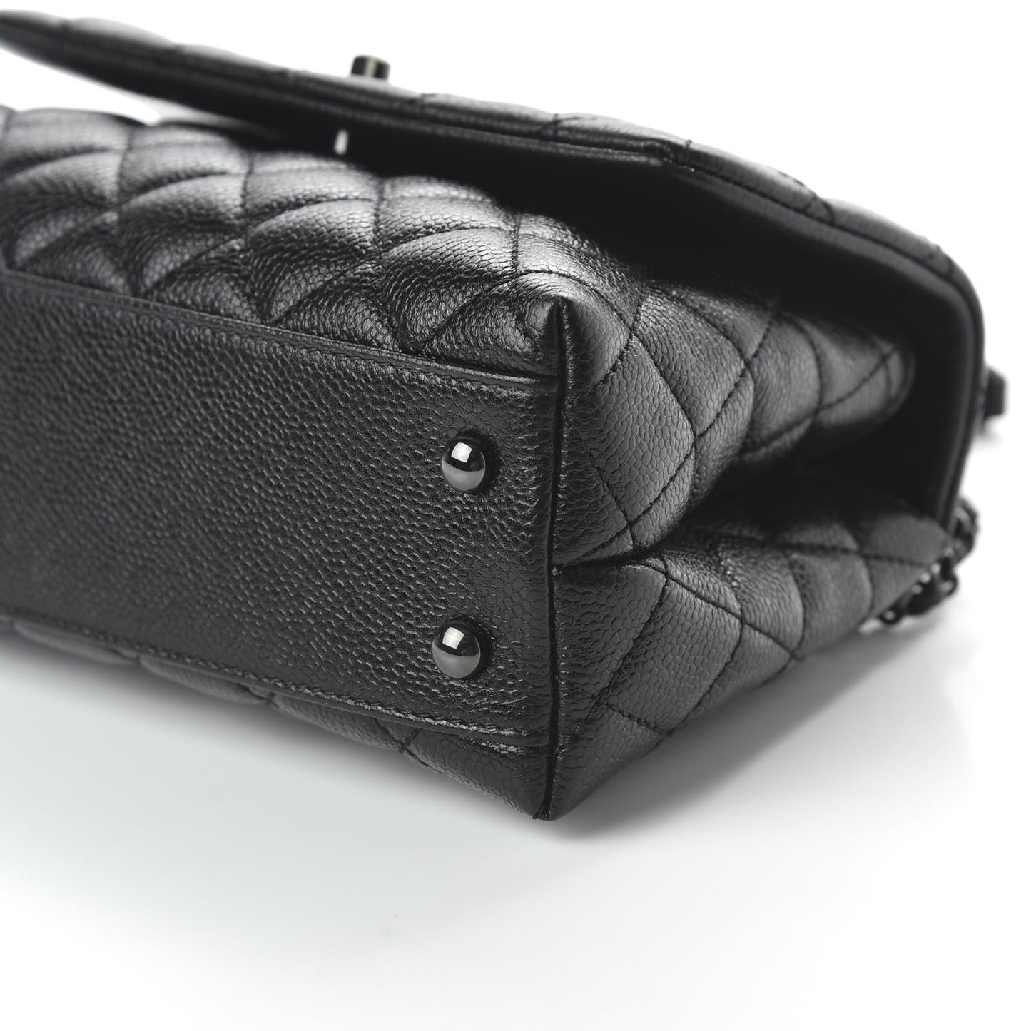 Caviar Quilted Mini Coco Handle Flap So Black