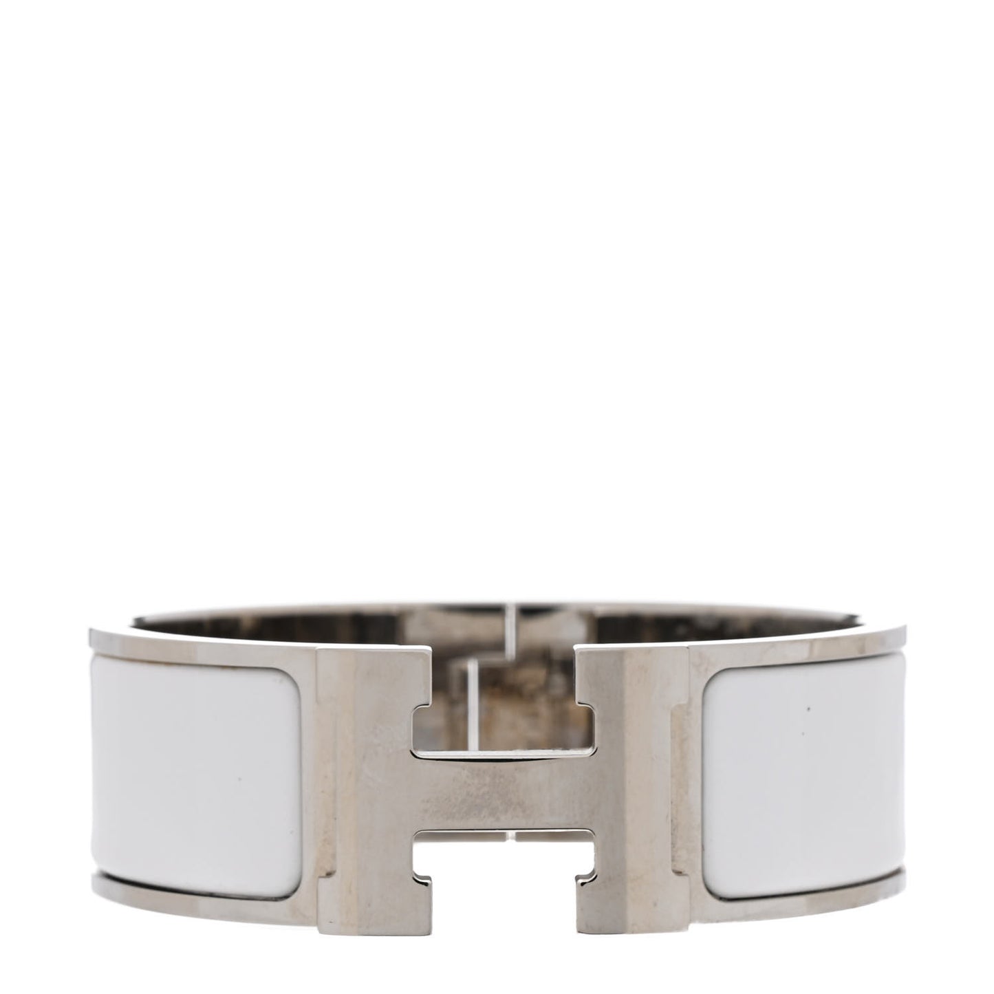 Enamel Wide Clic Clac H Bracelet PM White