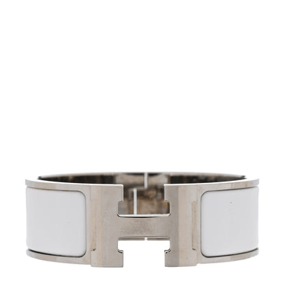 Hermes Enamel Wide Clic Clac H Bracelet PM White 1 of 4