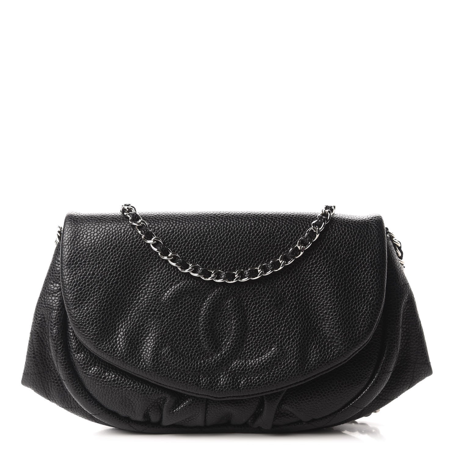 Chanel Caviar Half Moon Wallet On Chain WOC Black 1 of 11