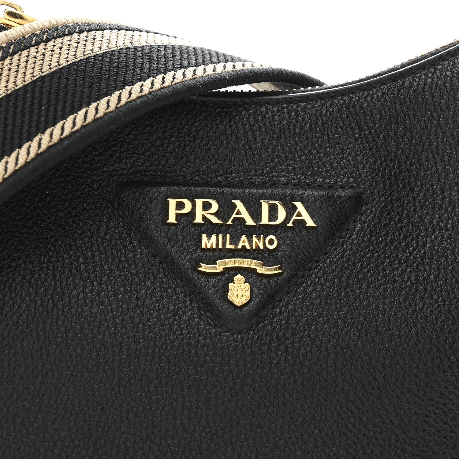 Prada Vitello Daino Soft Zippered Hobo Shoulder Bag Black 1848550
