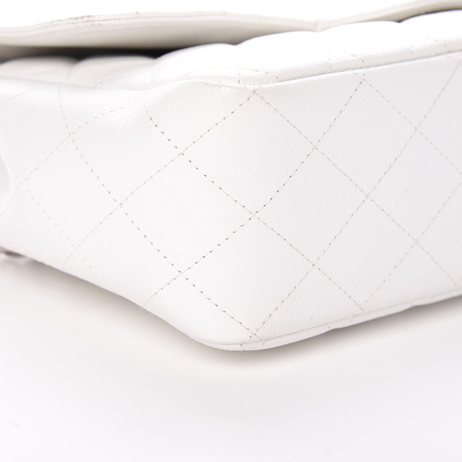 Chanel Caviar Quilted Jumbo Single Flap White 5 of 14
