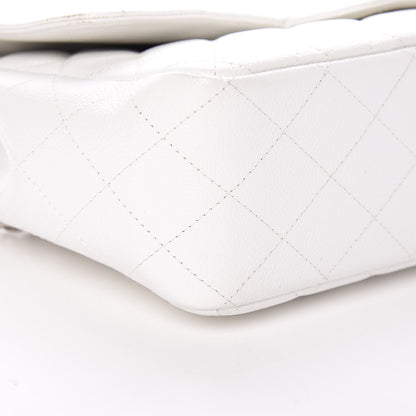 Chanel Caviar Quilted Jumbo Single Flap White 5 of 14
