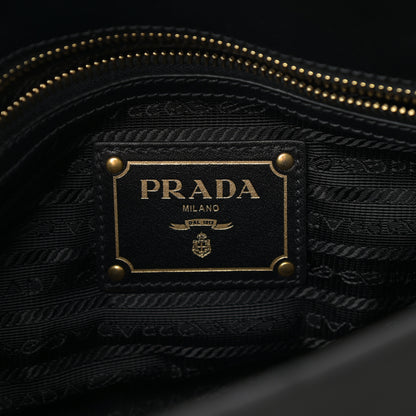Prada Tessuto Nylon Soft Calfskin Shopping Satchel Black 6 of 13