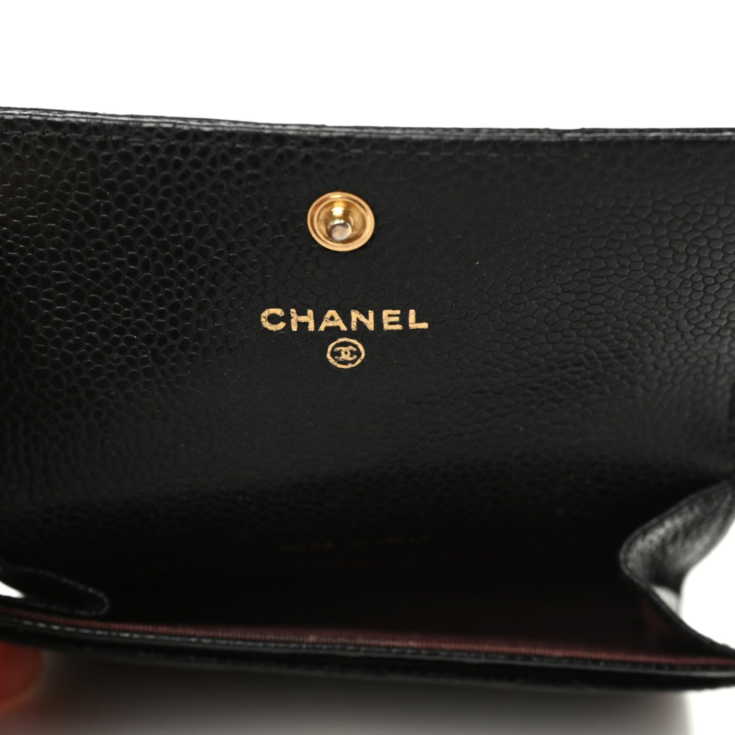 Caviar Quilted Flap Card Holder Black