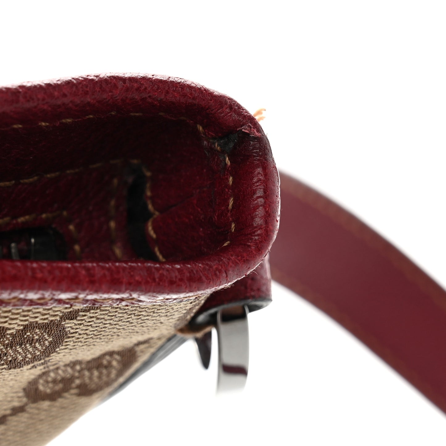 GG Supreme Monogram Medium Flat Messenger Bag Red