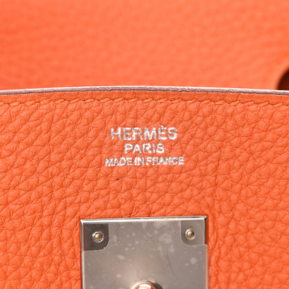 Hermes Taurillon Clemence Birkin 30 Orange 6 of 22