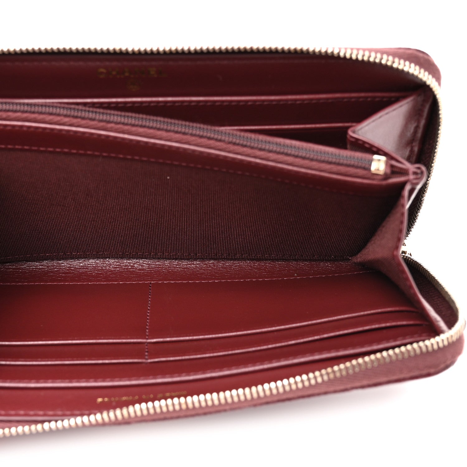 Chanel Caviar Quilted Large Gusset Zip Around Wallet Red 6 of 10