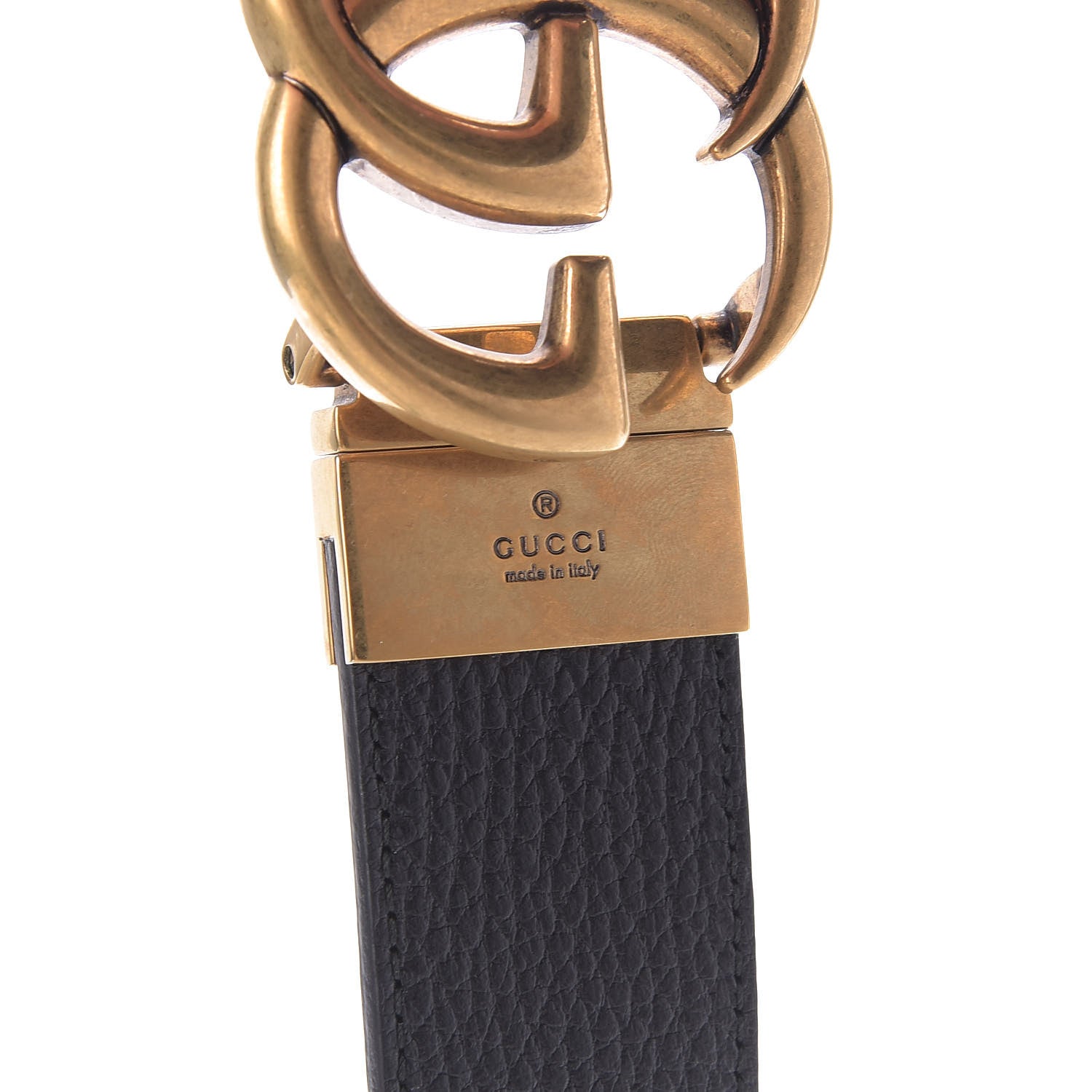 Gucci Calfskin Double G Reversible 37mm Belt 85 34 Black Cocoa 4 of 5